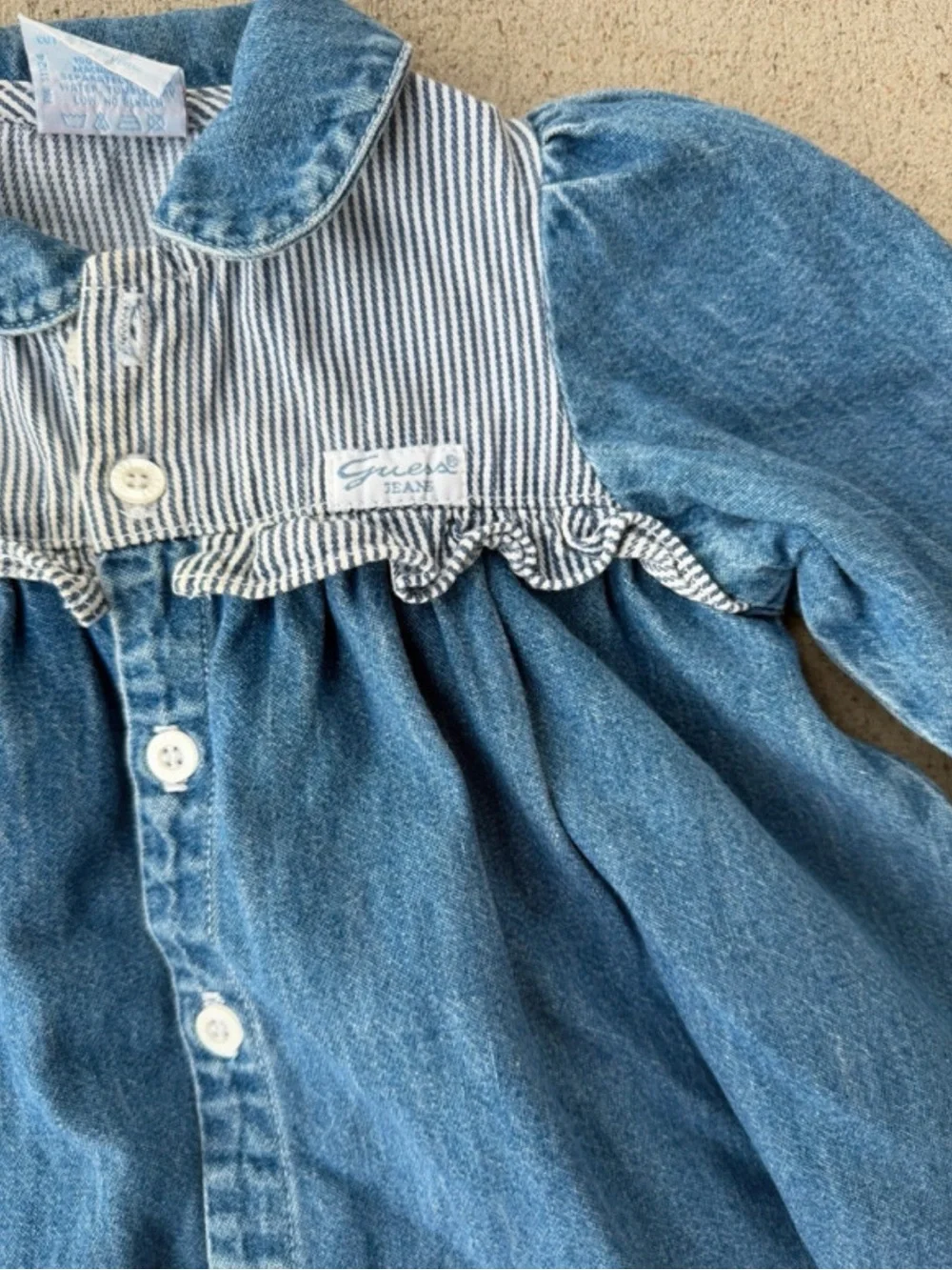 Guess Girls Blue Denim Button-Front Dress